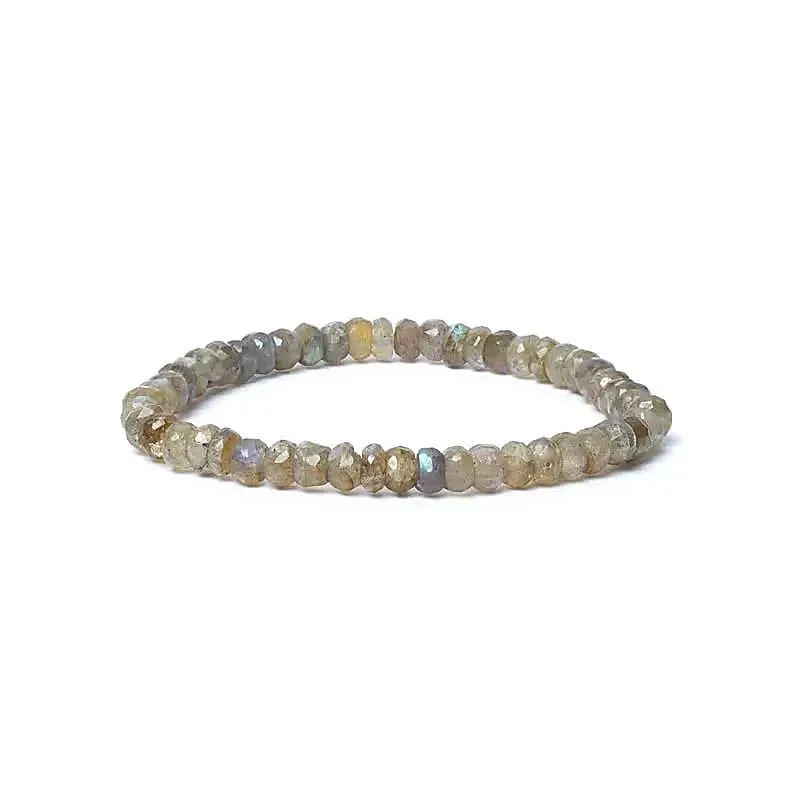 Armband labradoriet facet AA kwaliteit elastisch