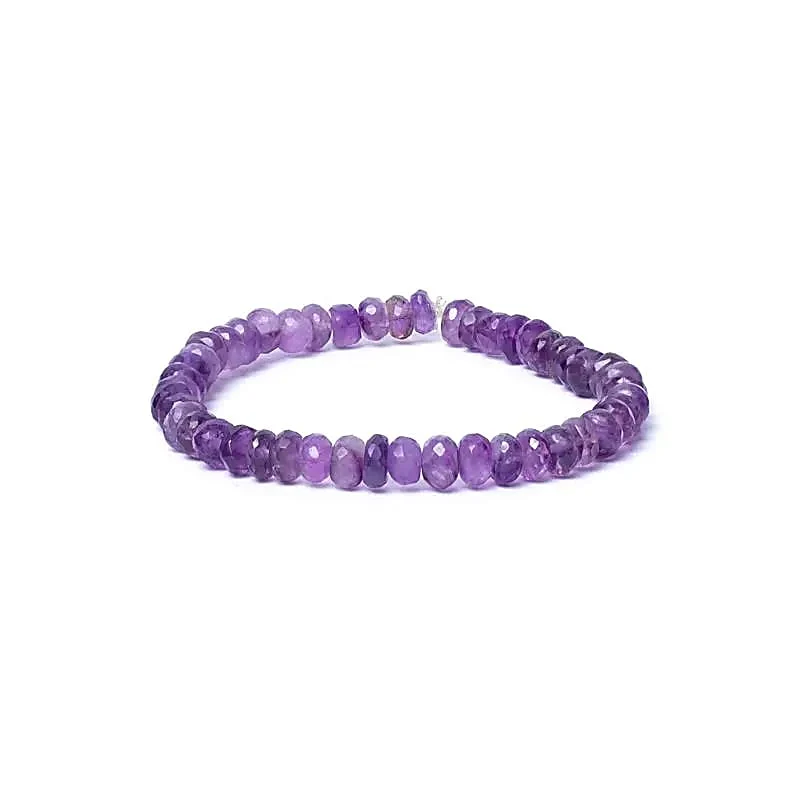 Armband amethist facet AA kwaliteit elastisch