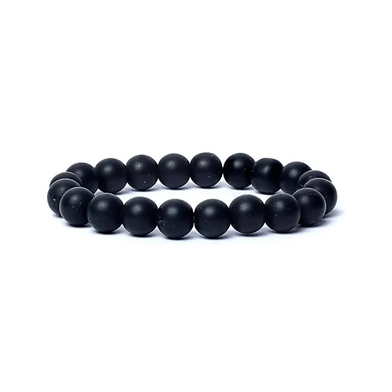 Armband zwarte onyx matte finish AA kwaliteit elastisch