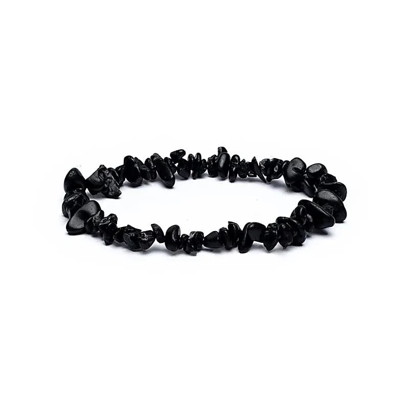 Armband zwarte toermalijn chips elastisch