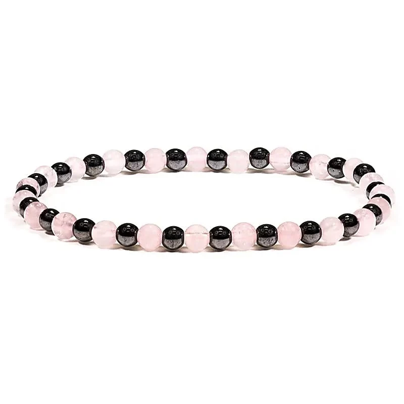 Armband hematine/rozenkwarts