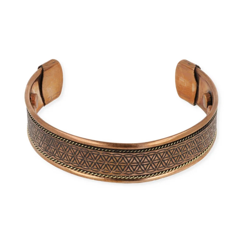 Armband magnetisch koper bloem des levens set van 2