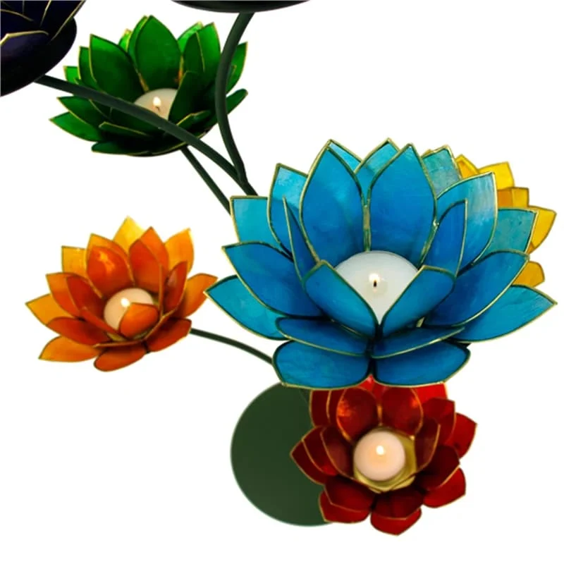 Chakra Lotus display groen + 21 sfeerlichten