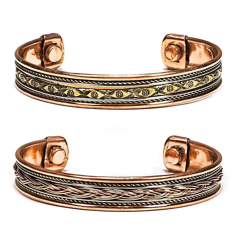 Armbanden magnetisch koper set van 2 stuks