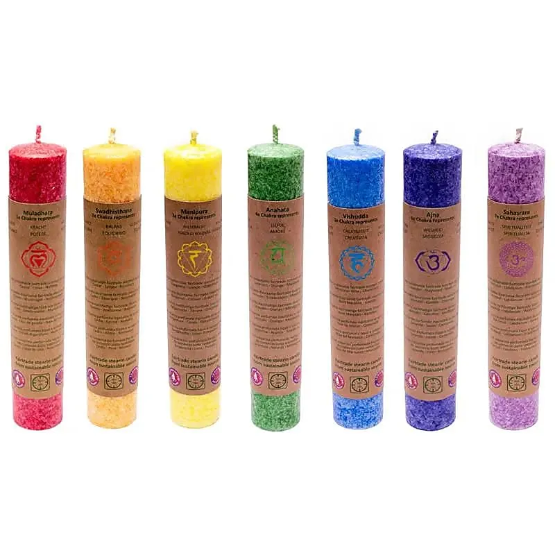 Geurkaarsen 7 chakra's 2 x 7 stuks