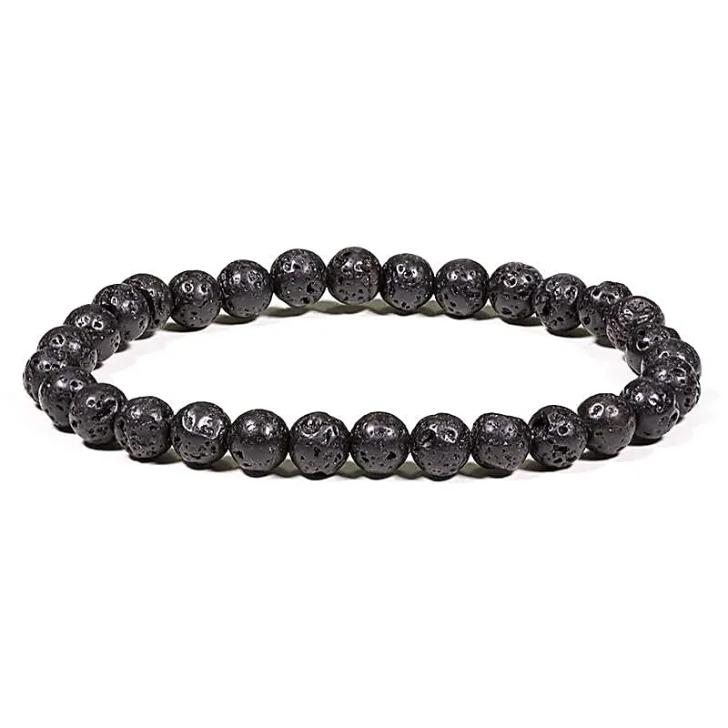 Armband zwart lavasteen