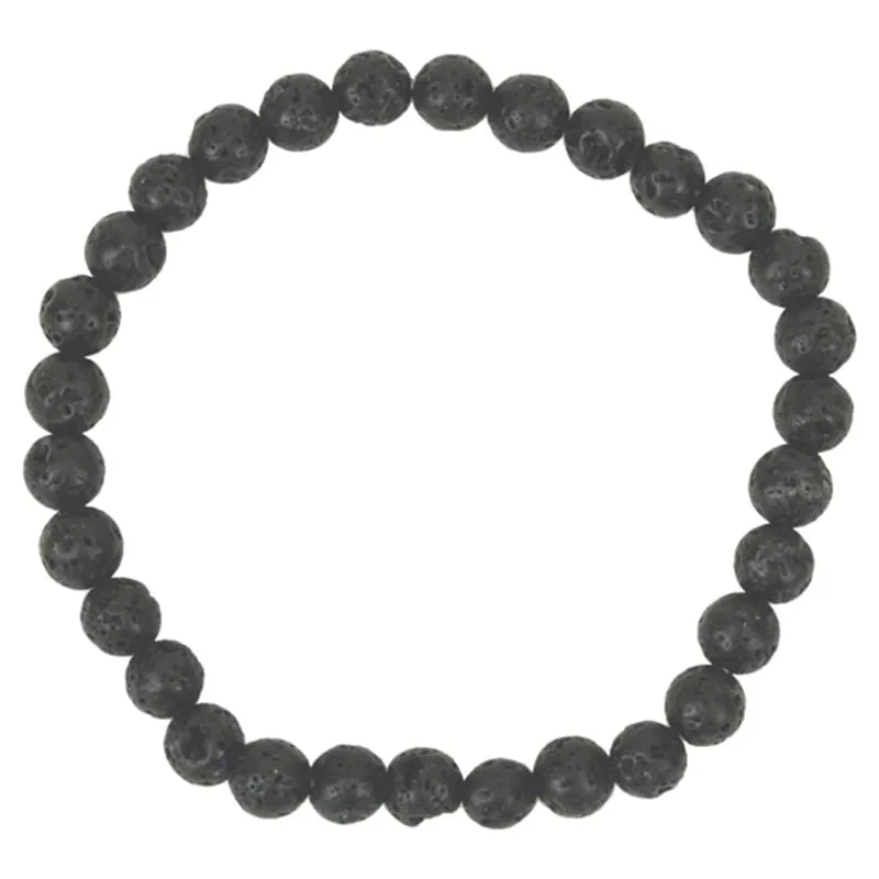 Armband zwart lavasteen