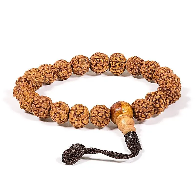 Mala/armband rudraksha 21 kralen verstelbaar