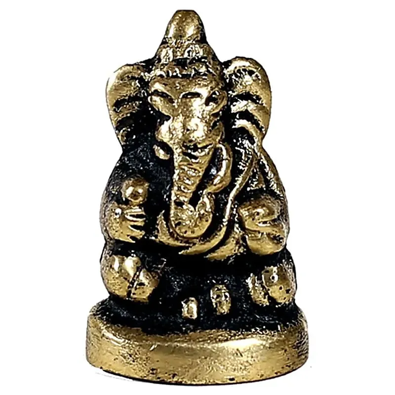 Minibeeldje Ganesha zittend messing