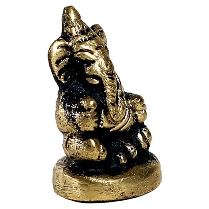 Minibeeldje Ganesha zittend messing