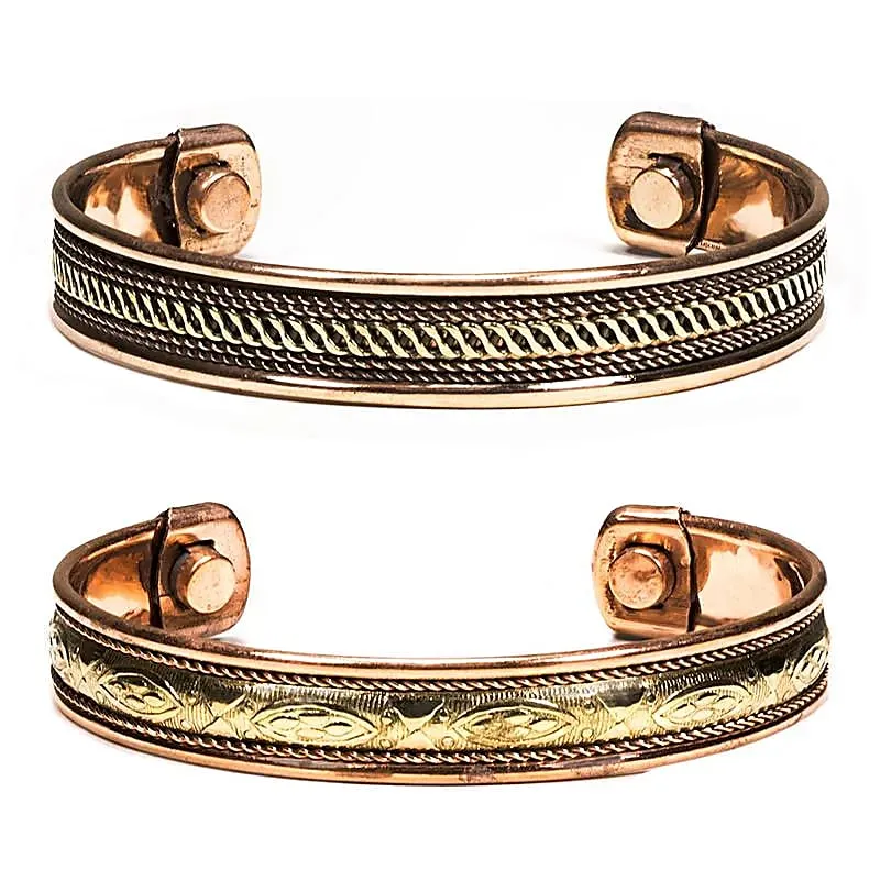 Armbanden magnetisch koper set van 2 stuks
