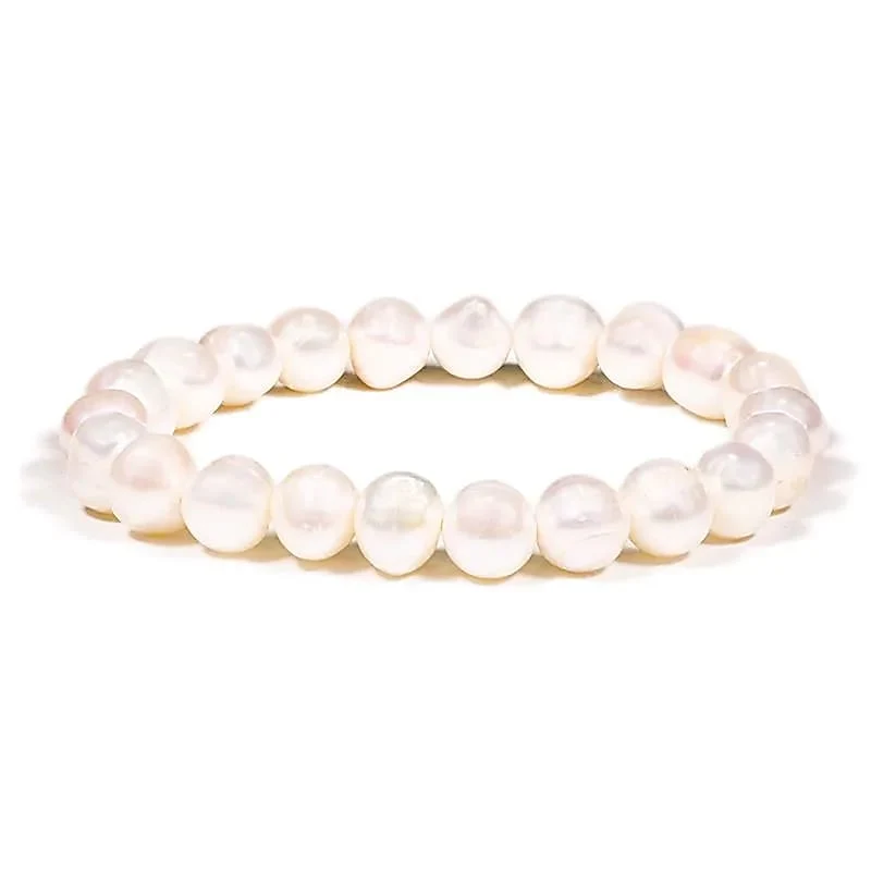 Armband witte potato parels