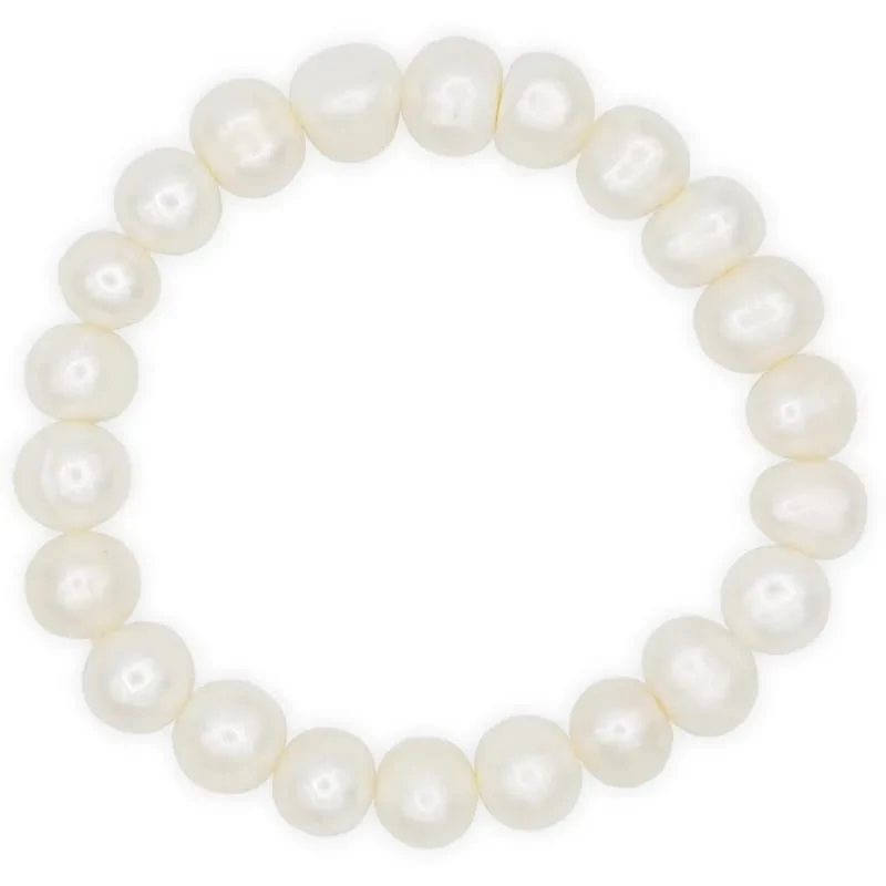 Armband witte potato parels