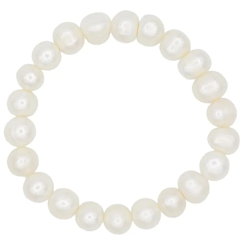Armband witte potato parels