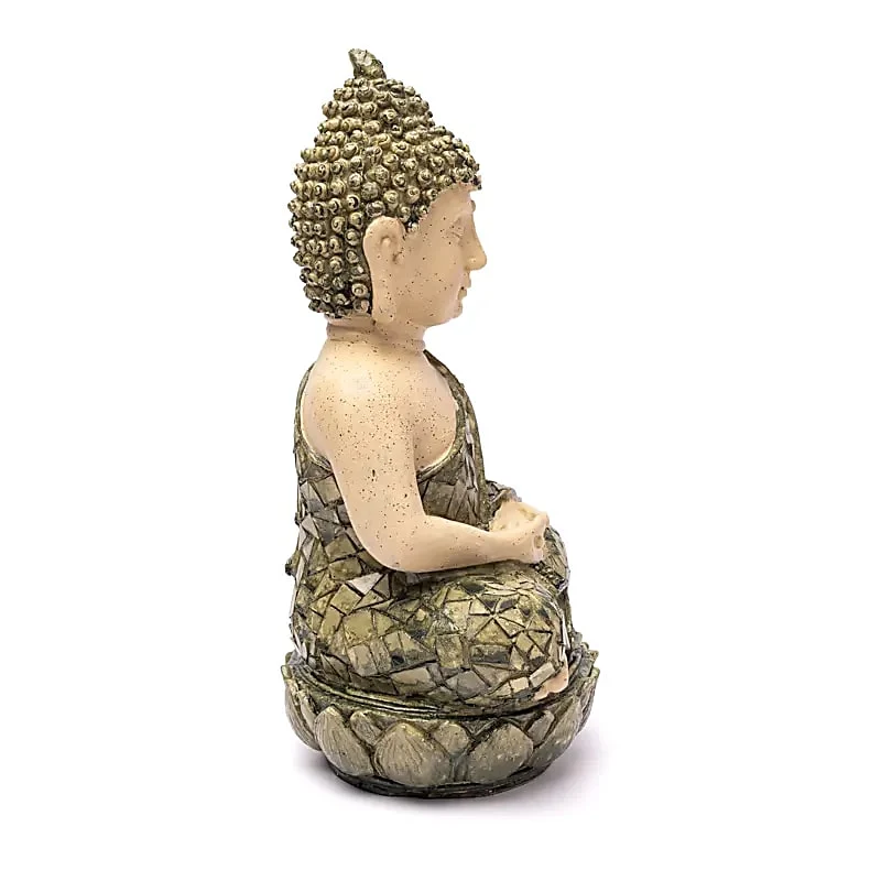 Meditatie Boeddha beeld groen mozaïek