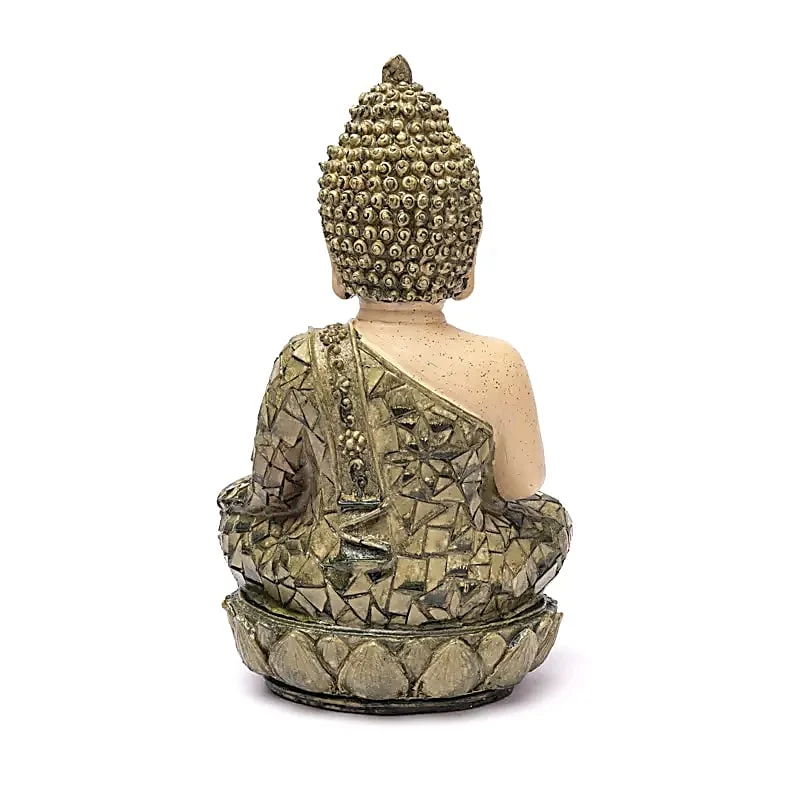 Meditatie Boeddha beeld groen mozaïek