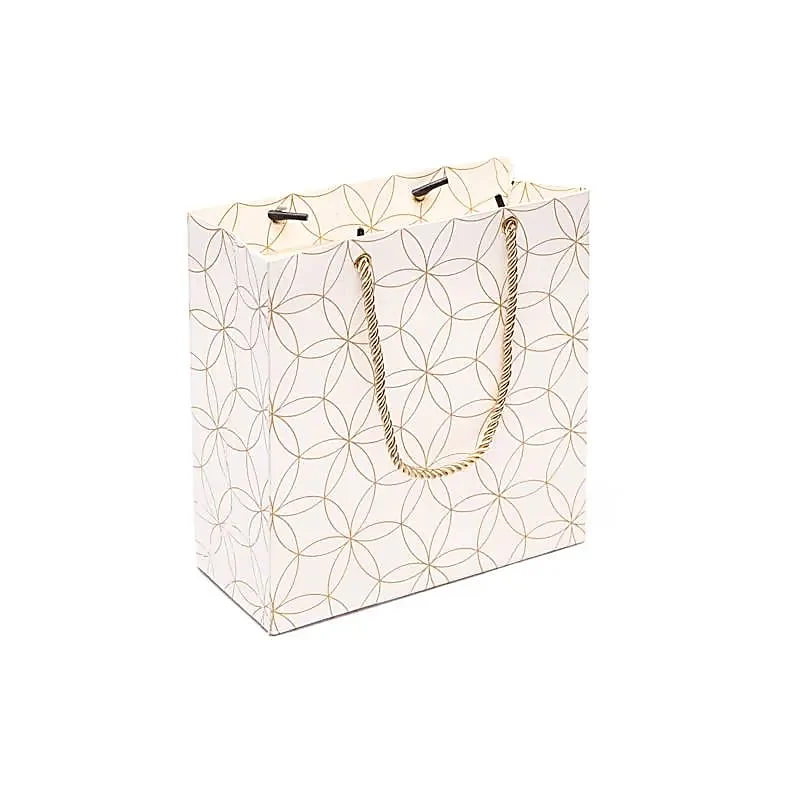 Cadeautasje wit gouden Bloem des Levens