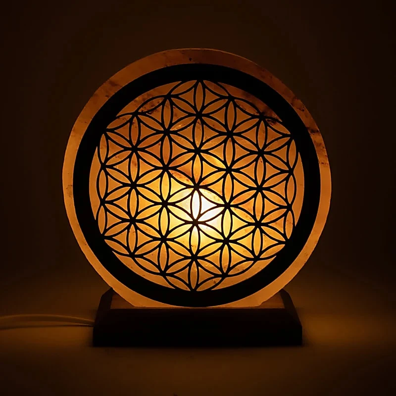 Zoutlamp Bloem des Levens met snoer en lamp