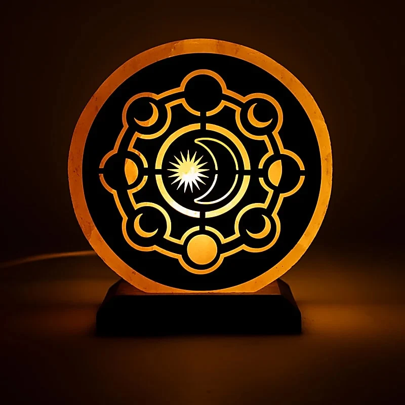 Zoutlamp maanfasen met kabel en lamp