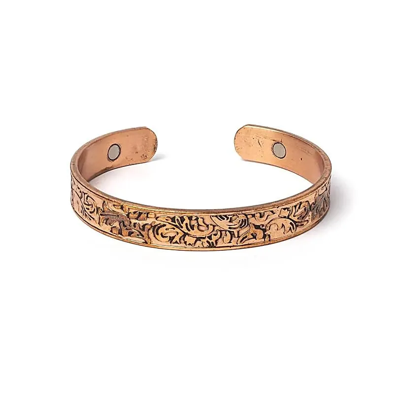 Armband koper bladeren magnetisch