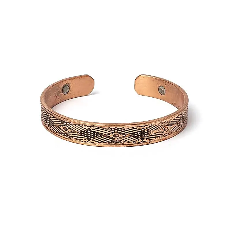 Armband koper kruislingse strepen magnetisch