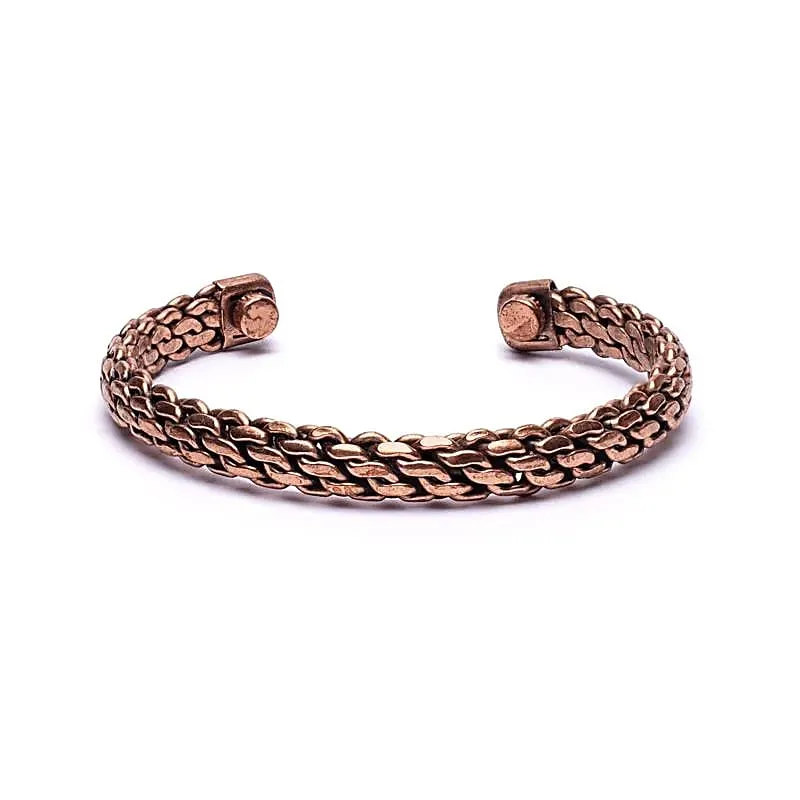 Armband koper gevlochten magnetisch