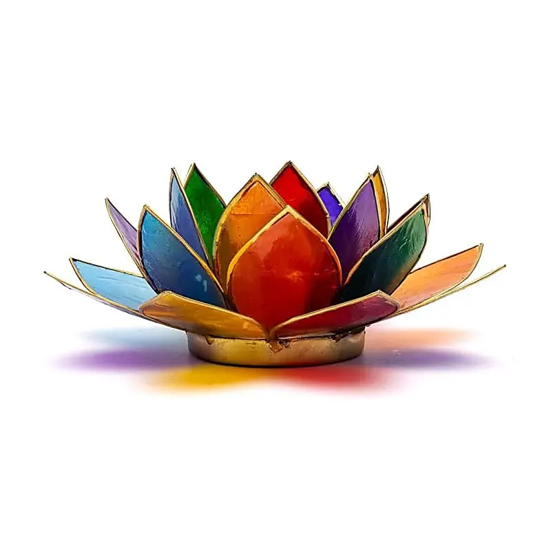Lotus sfeerlicht 7 Chakra's goudrand