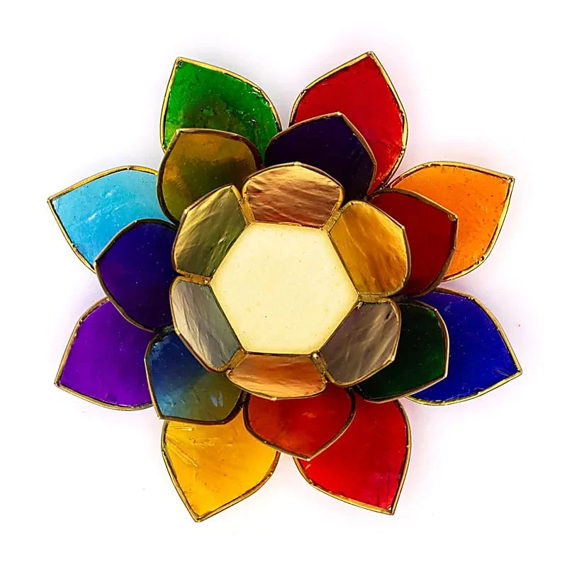 Lotus sfeerlicht 7 Chakra's goudrand
