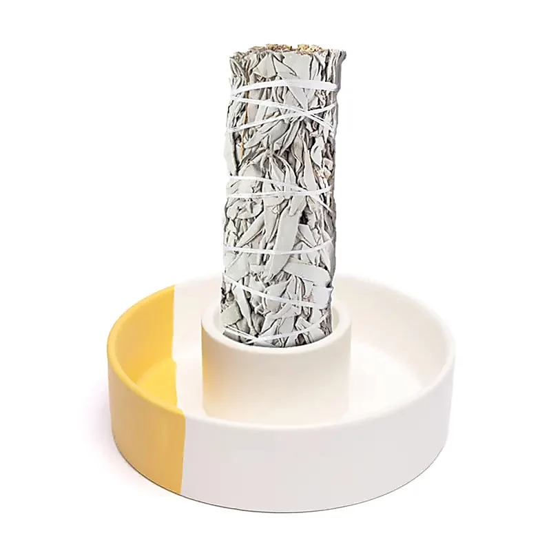 Keramische smudge brander wit/oker