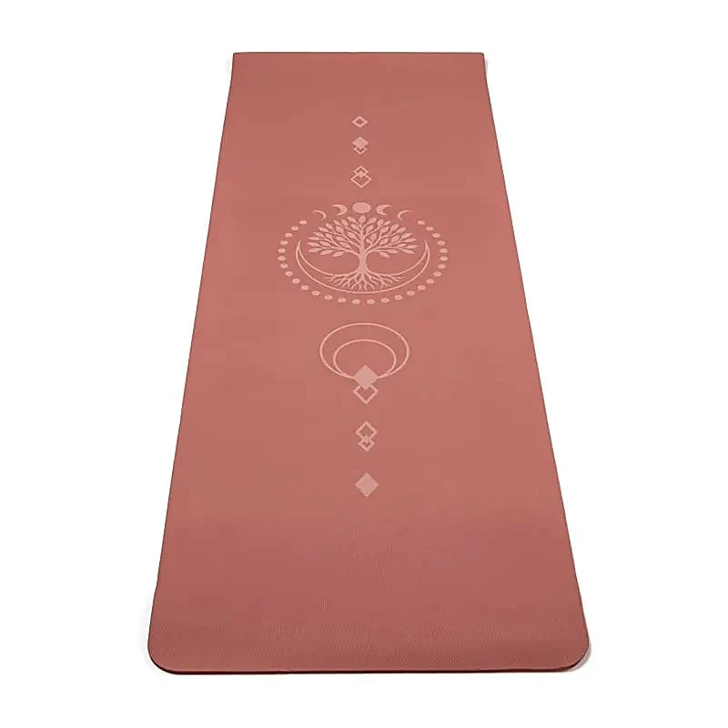 Yogi & Yogini Premium TPE yogamat Levensboom mauve