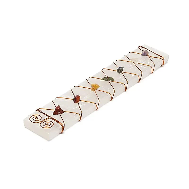 Seleniet edelsteen oplaadplaat chakra chips