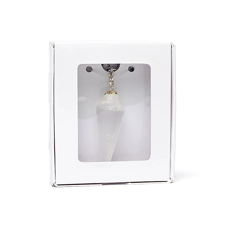 Pendel seleniet druppelvormig + chakra ketting