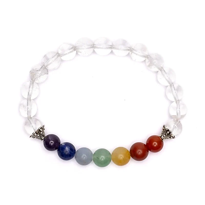 Chakra armband bergkristal elastisch