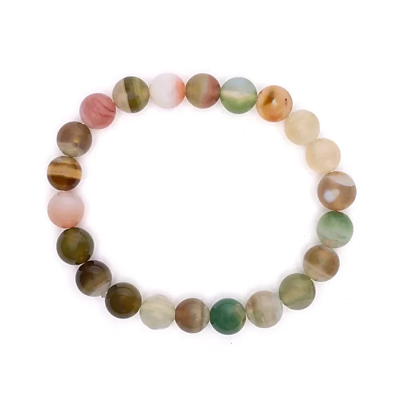 Armband elastisch agaat mix