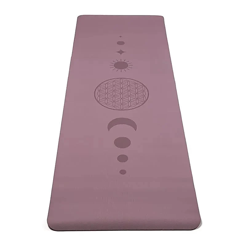 Yogi & Yogini Premium TPE yogamat Bloem des Levens lila