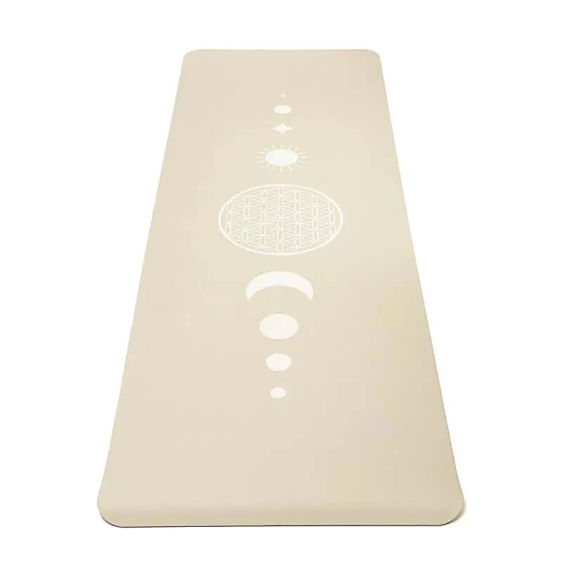 Yogi & Yogini Premium TPE Yogamat flower of life beige