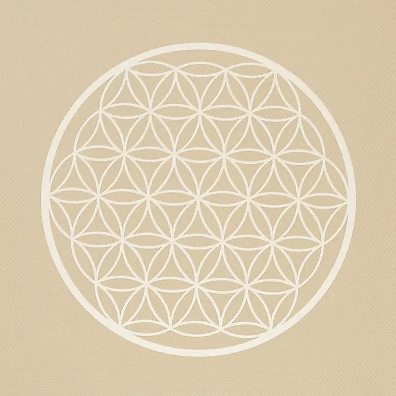 Yogi & Yogini Premium TPE Yogamat flower of life beige