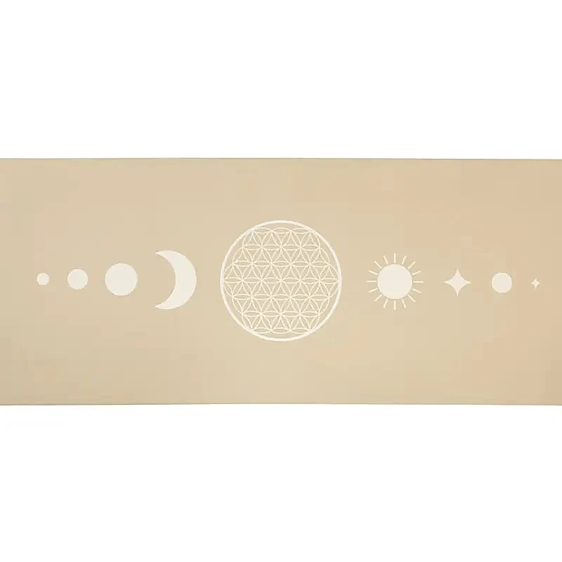 Yogi & Yogini Premium TPE Yogamat flower of life beige