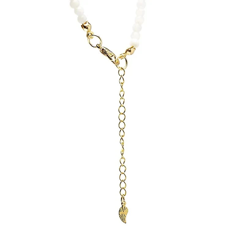 Verstelbare halsketting maansteen met maan hanger