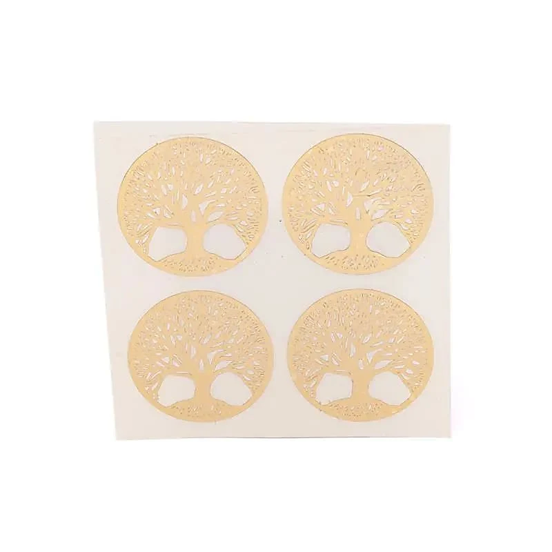 Metalen sticker Levensboom goud 4x