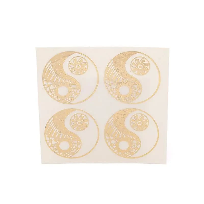 Metalen sticker Yin Yang goud 4x