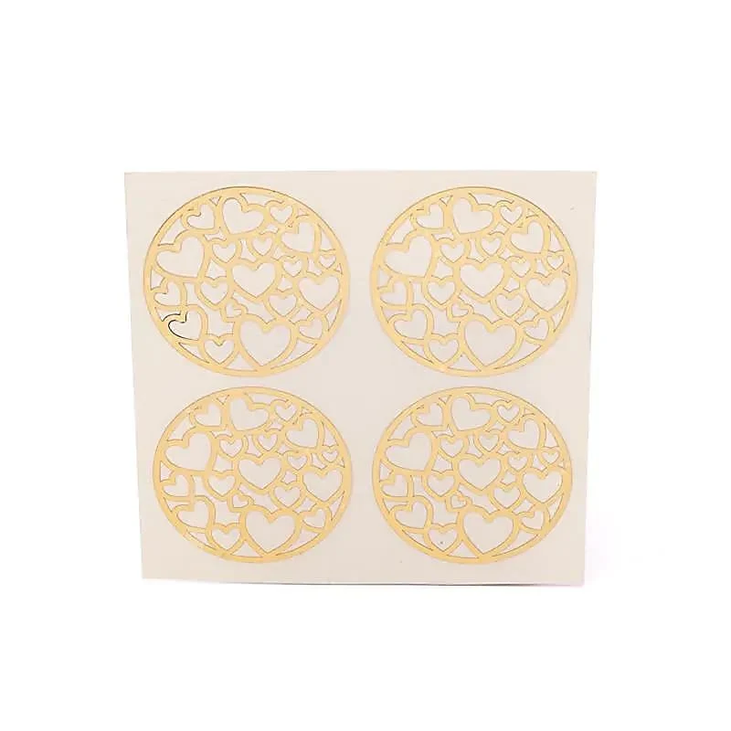 Metalen sticker Hartjes goud 4x