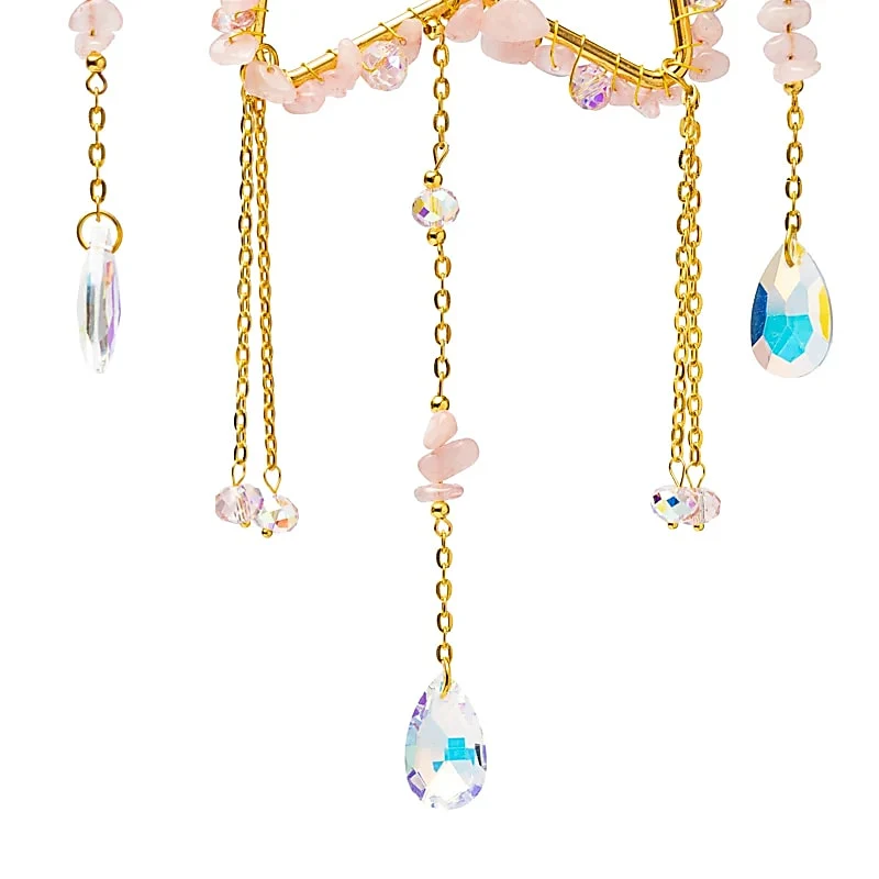 Suncatcher ster met rozenkwarts