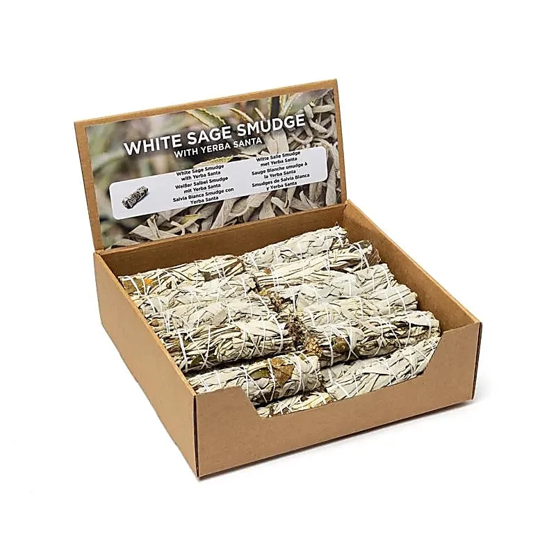 Witte salie smudge met Yerba Santa S per 24 in display