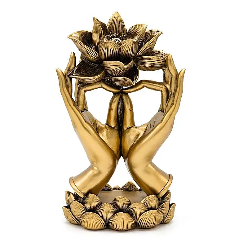 Deco Handen met Lotus goudkleurig