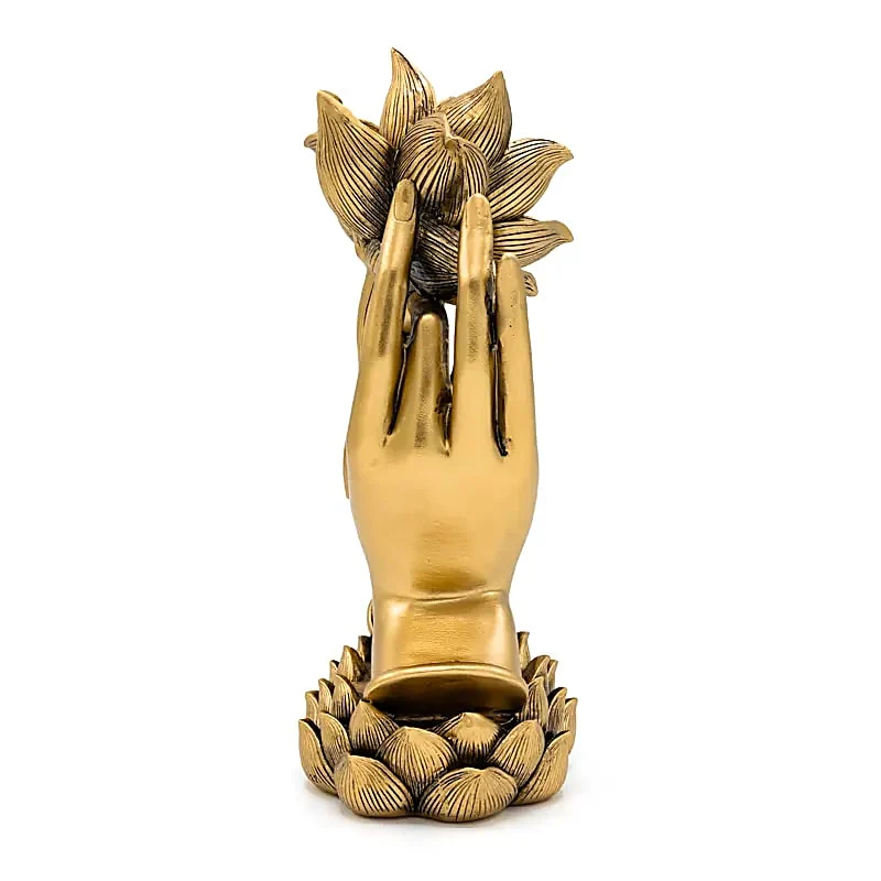 Deco Handen met Lotus goudkleurig