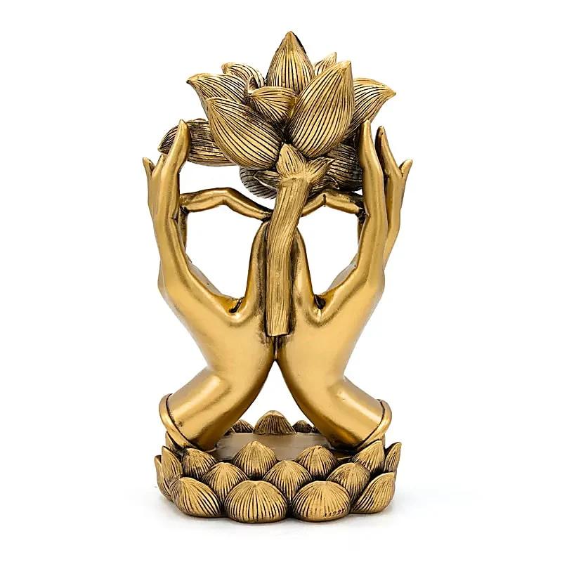 Deco Handen met Lotus goudkleurig