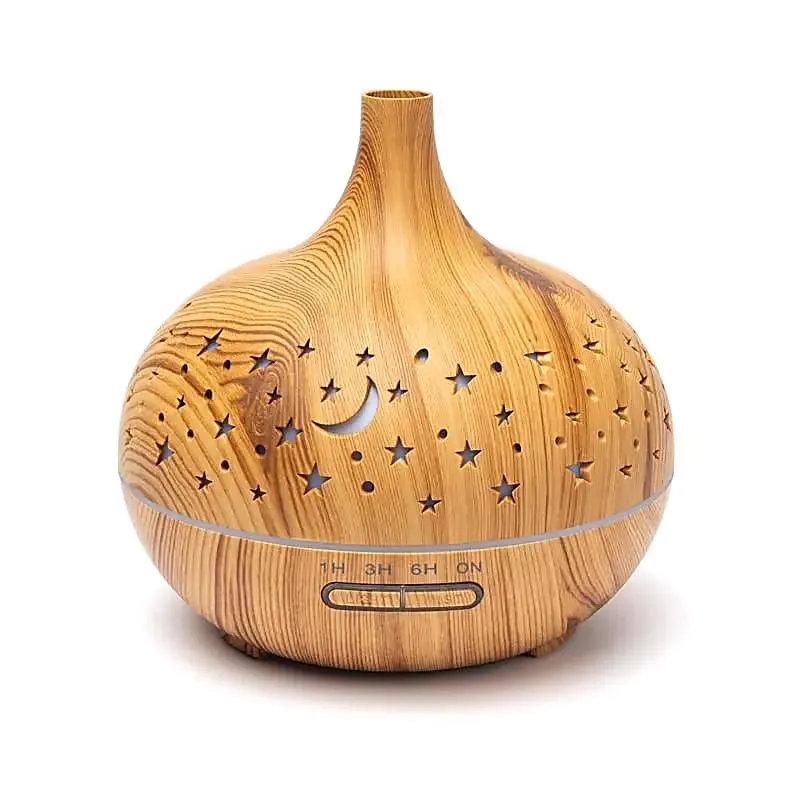 Aroma diffuser Starlight rond houtmotief