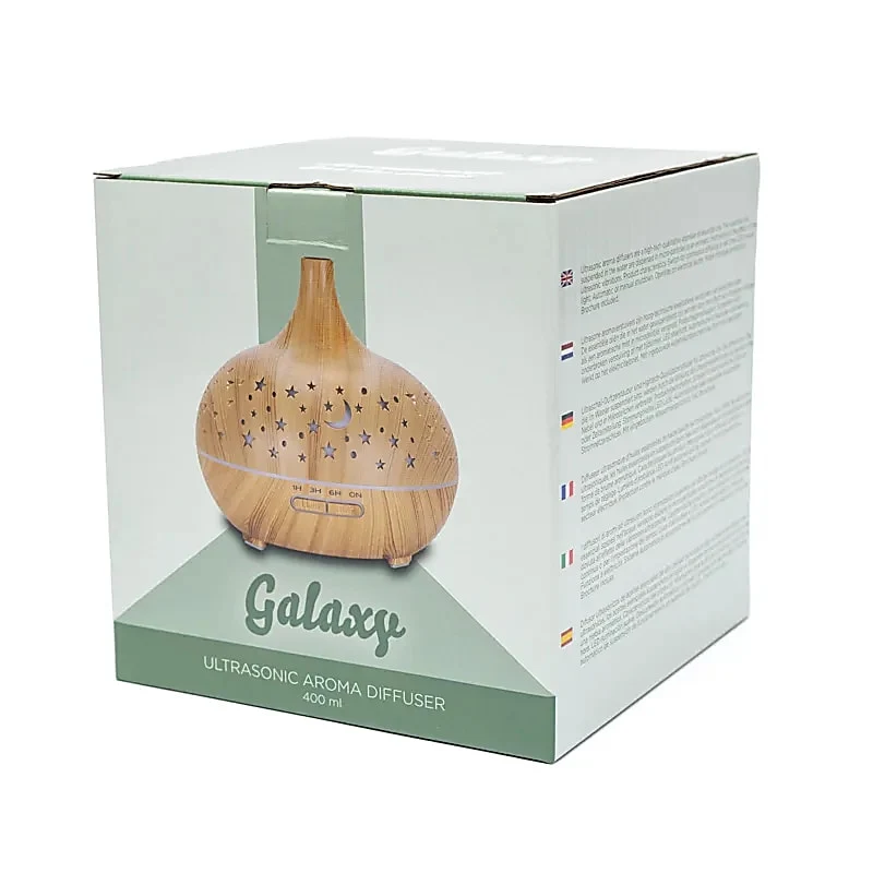 Aroma diffuser Starlight rond houtmotief