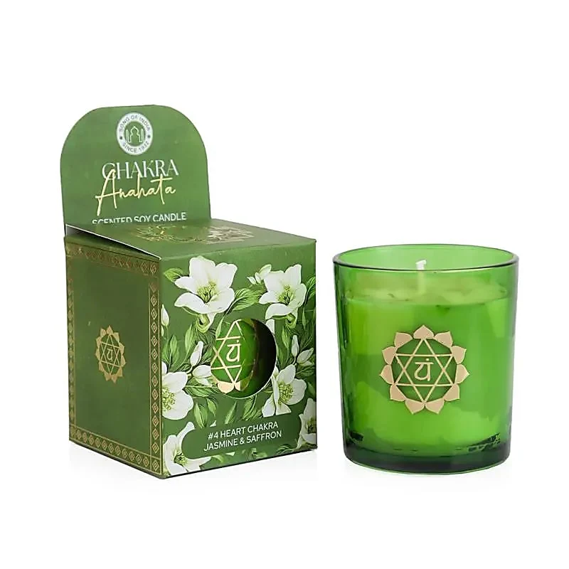 Soja geurkaars Anahata chakra jasmijn & saffraan